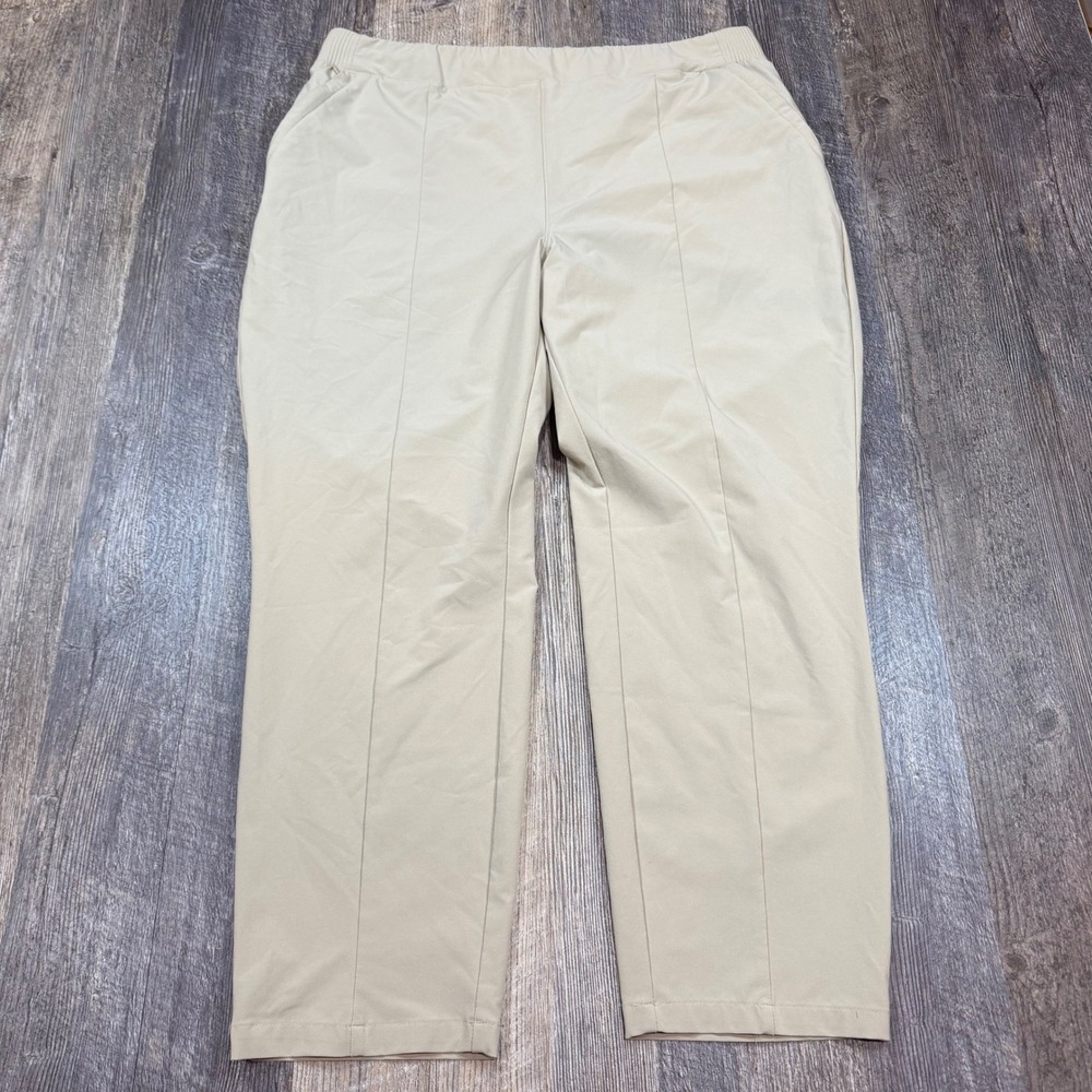 Columbia PFG Womens XL Short 27" Inseam Biege Tapered Leg Fishing Pants Outdoor